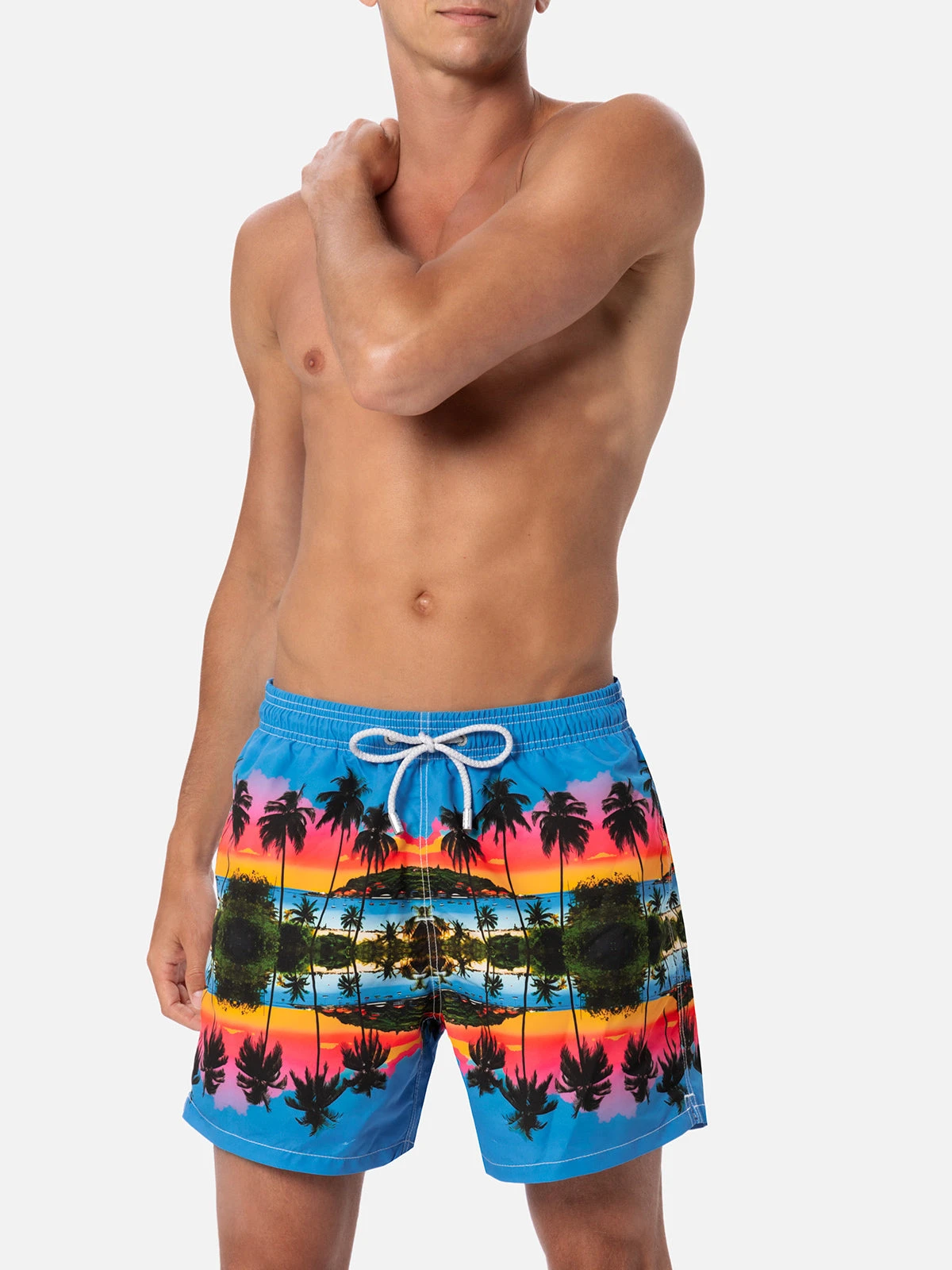 MC2 Saint Barth Man Mid-length Gustavia Swim-shorts With Palms Landscape Placed Print|AI CO-CREATED DESIGN BY RICKDICK - POWERED BY RED-EYE 5 MC2 Saint Barth Man Mid-length Gustavia Swim-shorts With Palms Landscape Placed Print|AI CO-CREATED DESIGN BY RICKDICK - POWERED BY RED-EYE - Image 3