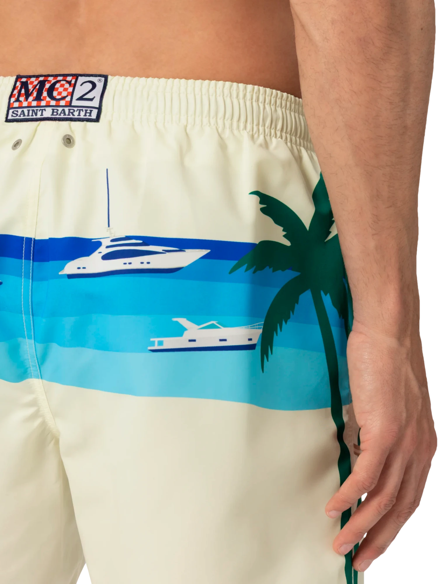 MC2 Saint Barth Mid-length Gustavia Swim-shorts With Formentera Postcard Placed Print 8 MC2 Saint Barth Mid-length Gustavia Swim-shorts With Formentera Postcard Placed Print - Image 6