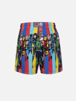 Alternative view of MC2 Saint Barth Man Mid-length Gustavia Swim-shorts With Marvel Characters Placed Print| MARVEL SPECIAL EDITION