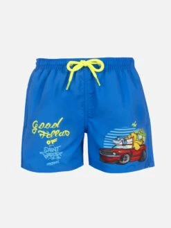 MC2 Saint Barth Boy Mid-length Haiti Swim-shorts With Cryptopuppets Placed Print| CRYPTOPUPPETS SPECIAL EDITION