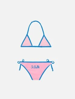 Front Page 27 Alternative view of MC2 Saint Barth Girl Pink Triangle Bikini With Piping
