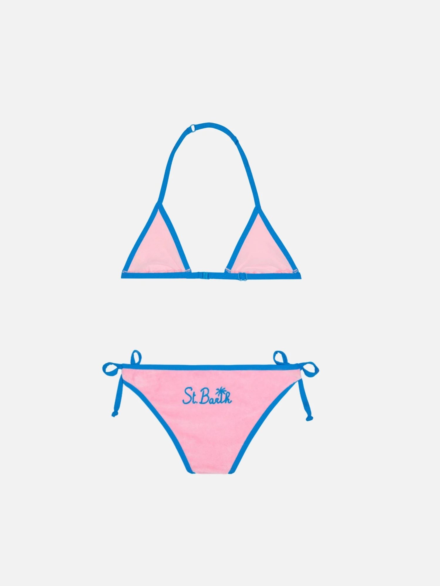MC2 Saint Barth Girl Pink Triangle Bikini With Piping 4 MC2 Saint Barth Girl Pink Triangle Bikini With Piping - Image 2