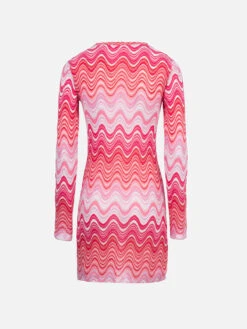 MC2 Saint Barth Woman Raschel Knit Pink Short Dress Imany -MC2 Saint Barth Store UID IMY00102863F WOMAN DRESS PINK 02