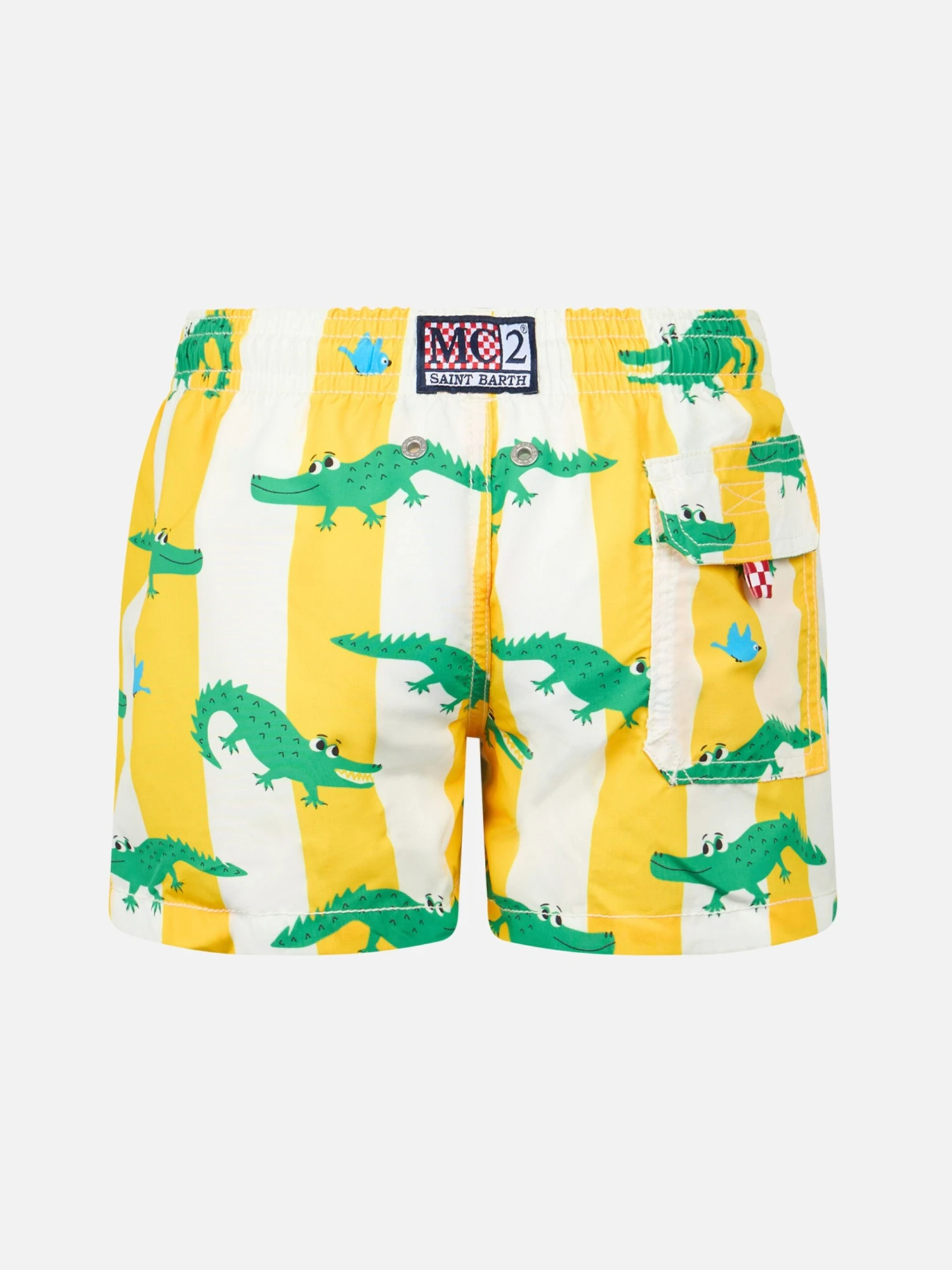 MC2 Saint Barth Boy Mid-length Jean Swim-shorts With Crocodile Print 4 MC2 Saint Barth Boy Mid-length Jean Swim-shorts With Crocodile Print - Image 2