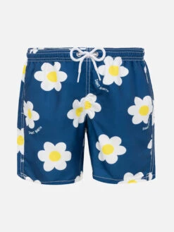 MC2 Saint Barth Boy Swim Shorts With Daisy Print
