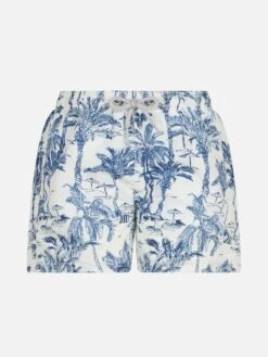 MC2 Saint Barth Jean Mid-length Swim Shorts With Toile De Jouy Print