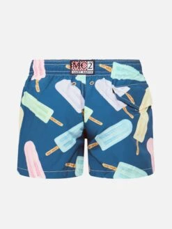 Alternative view of MC2 Saint Barth Boy Lightweight Fabric Swim-shorts Jean Lighting With Popsicles Print