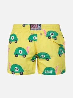 Alternative view of MC2 Saint Barth Boy Lightweight Fabric Swim-shorts Jean Lighting With Turtle Print