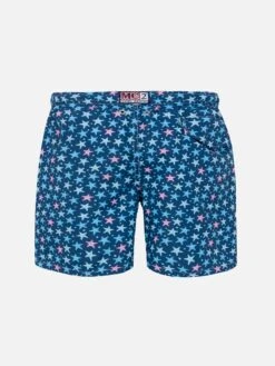 Alternative view of MC2 Saint Barth Boy Lightweight Fabric Swim-shorts Jean Lighting With Starfishes Print