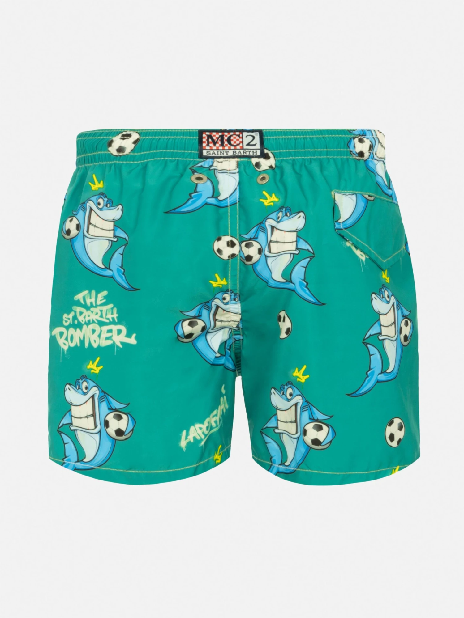 MC2 Saint Barth Jean Lighting Lightweight Fabric Swim Shorts With Cryptopuppets Shark Print | CRYPTOPUPPETS SPECIAL EDITION 4 MC2 Saint Barth Jean Lighting Lightweight Fabric Swim Shorts With Cryptopuppets Shark Print | CRYPTOPUPPETS SPECIAL EDITION - Image 2