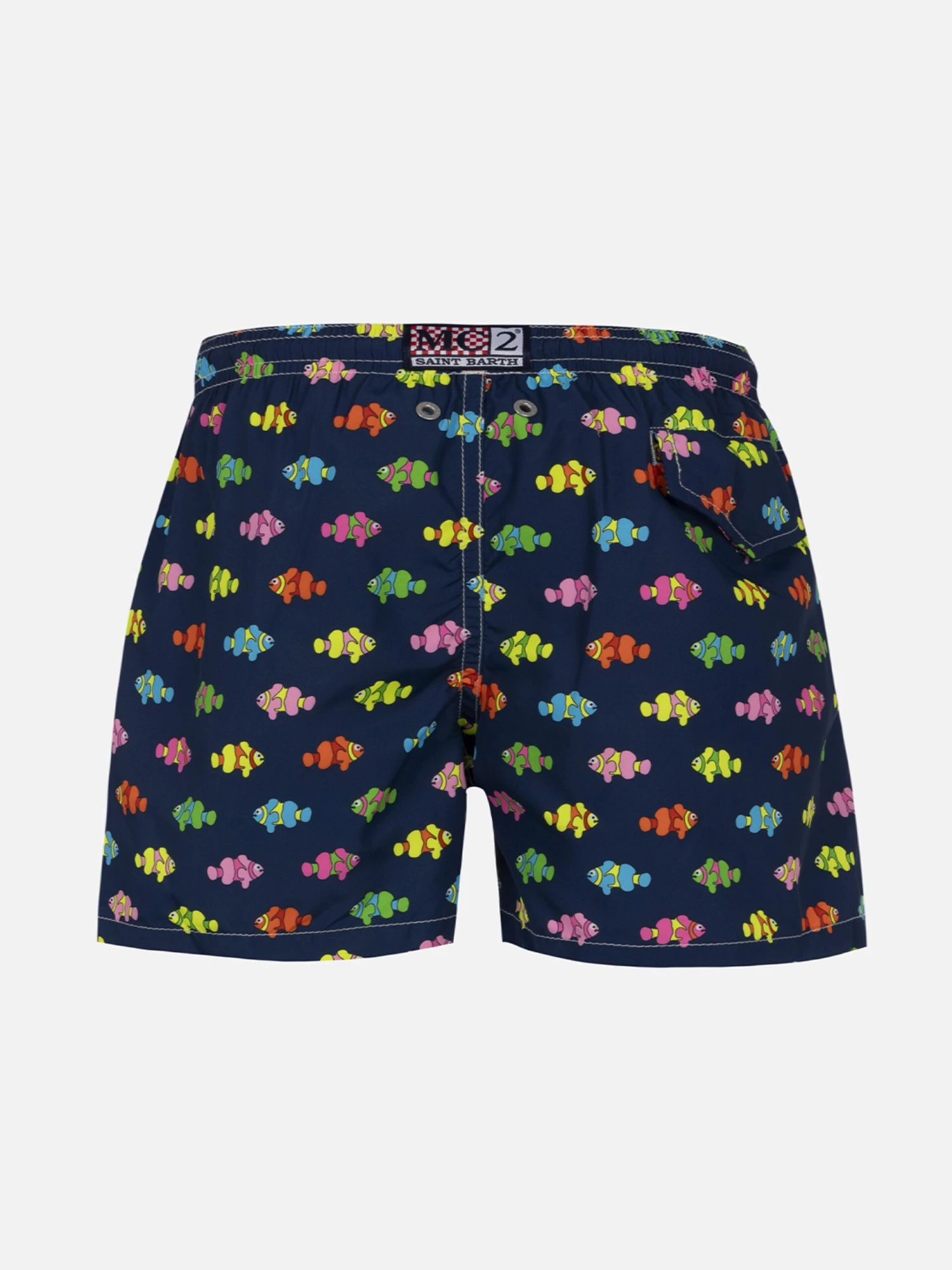 MC2 Saint Barth Boy Lightweight Fabric Swim-shorts Jean Lighting With Fishes Print 4 MC2 Saint Barth Boy Lightweight Fabric Swim-shorts Jean Lighting With Fishes Print - Image 2