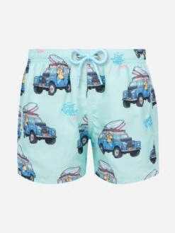 MC2 Saint Barth Jean Lighting Lightweight Fabric Swim Shorts With Cryptopuppets Surfer Print | CRYPTOPUPPETS SPECIAL EDITION