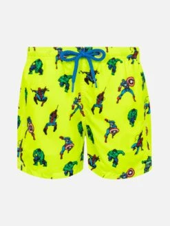 MC2 Saint Barth Jean Lighting Lightweight Fabric Swim Shorts With Super Heroes Print | MARVEL SPECIAL EDITION