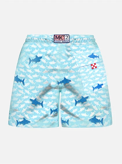 MC2 Saint Barth Boy Swim Shorts With Embroidered Sharks 4 MC2 Saint Barth Boy Swim Shorts With Embroidered Sharks - Image 2