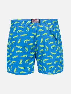 Alternative view of MC2 Saint Barth Boy Bluette Swim Shorts With Green Alligator Print