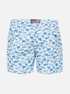 Alternative view of MC2 Saint Barth Boy Swim Shorts With Sharks Print