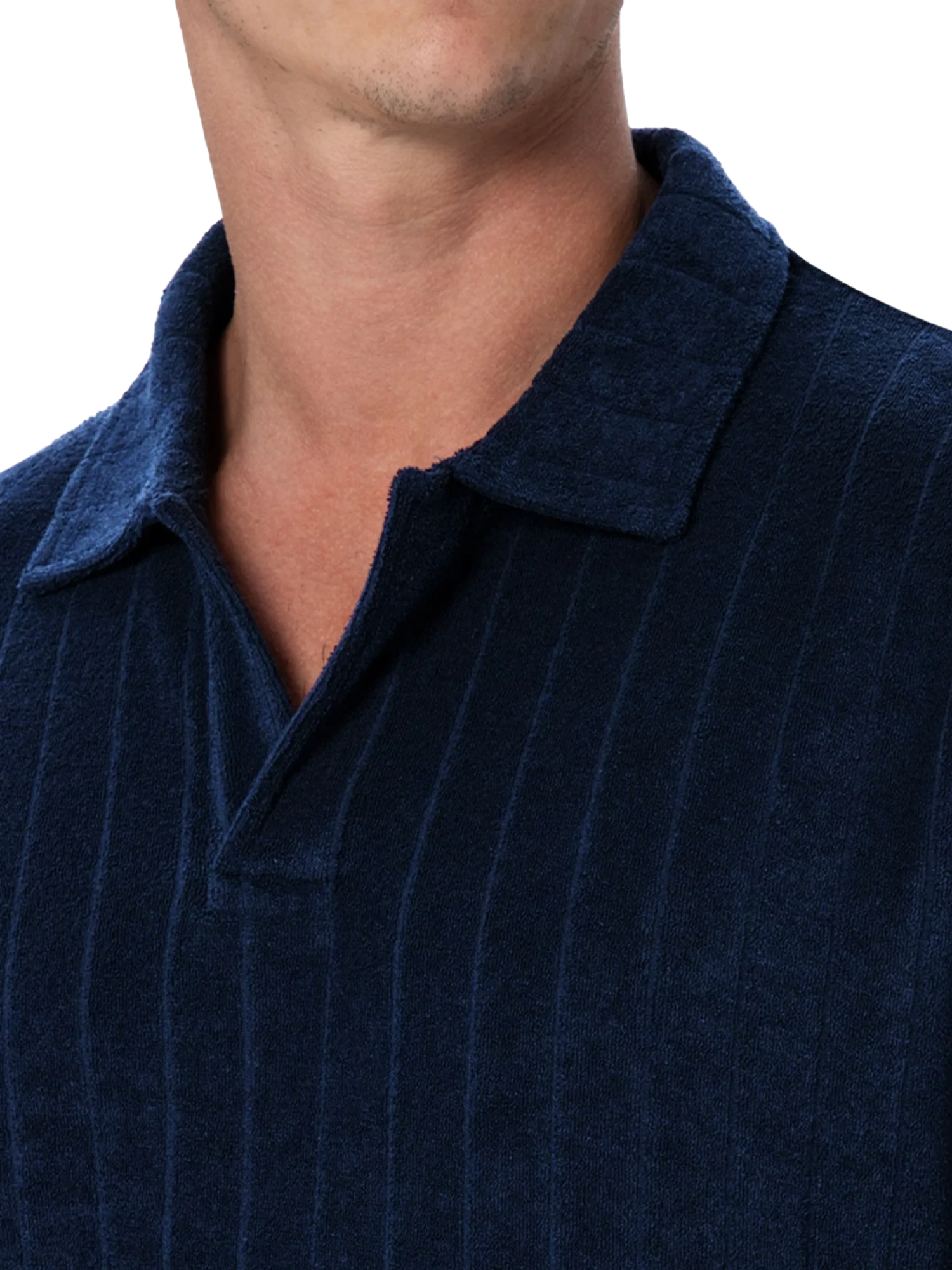 MC2 Saint Barth Man Ribbed Blue Terry Polo Shirt Jeremy 6 MC2 Saint Barth Man Ribbed Blue Terry Polo Shirt Jeremy - Image 4