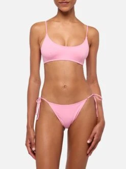Alternative view of MC2 Saint Barth Marielle Pink Classic Swim Briefs - Judy Pink Bralette Beach Top Judy