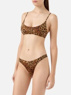Alternative view of MC2 Saint Barth Bralette Bikini Judy Naomi With Cheeky Swim Briefs And Animalier Print