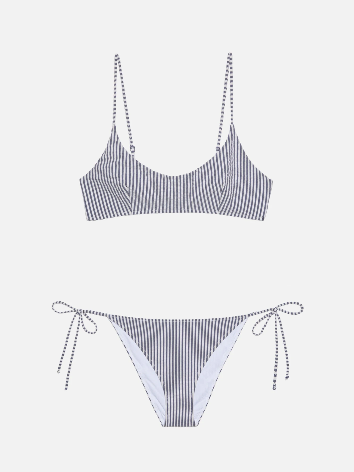 MC2 Saint Barth Virgo Classic Swim Briefs With Striped Print - Judy Seersucker Bralette Top With Striped Print 3 MC2 Saint Barth Virgo Classic Swim Briefs With Striped Print - Judy Seersucker Bralette Top With Striped Print