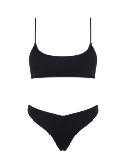 MC2 Saint Barth Woman Black Ribbed Bralette Bikini Judy Naomi