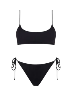 MC2 Saint Barth Woman Black Ribbed Bralette Bikini Judy Virgo