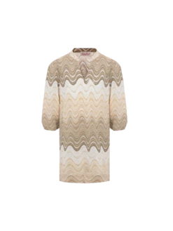 MC2 Saint Barth Jumeira Jr Gold Raschel Knit Short Dress