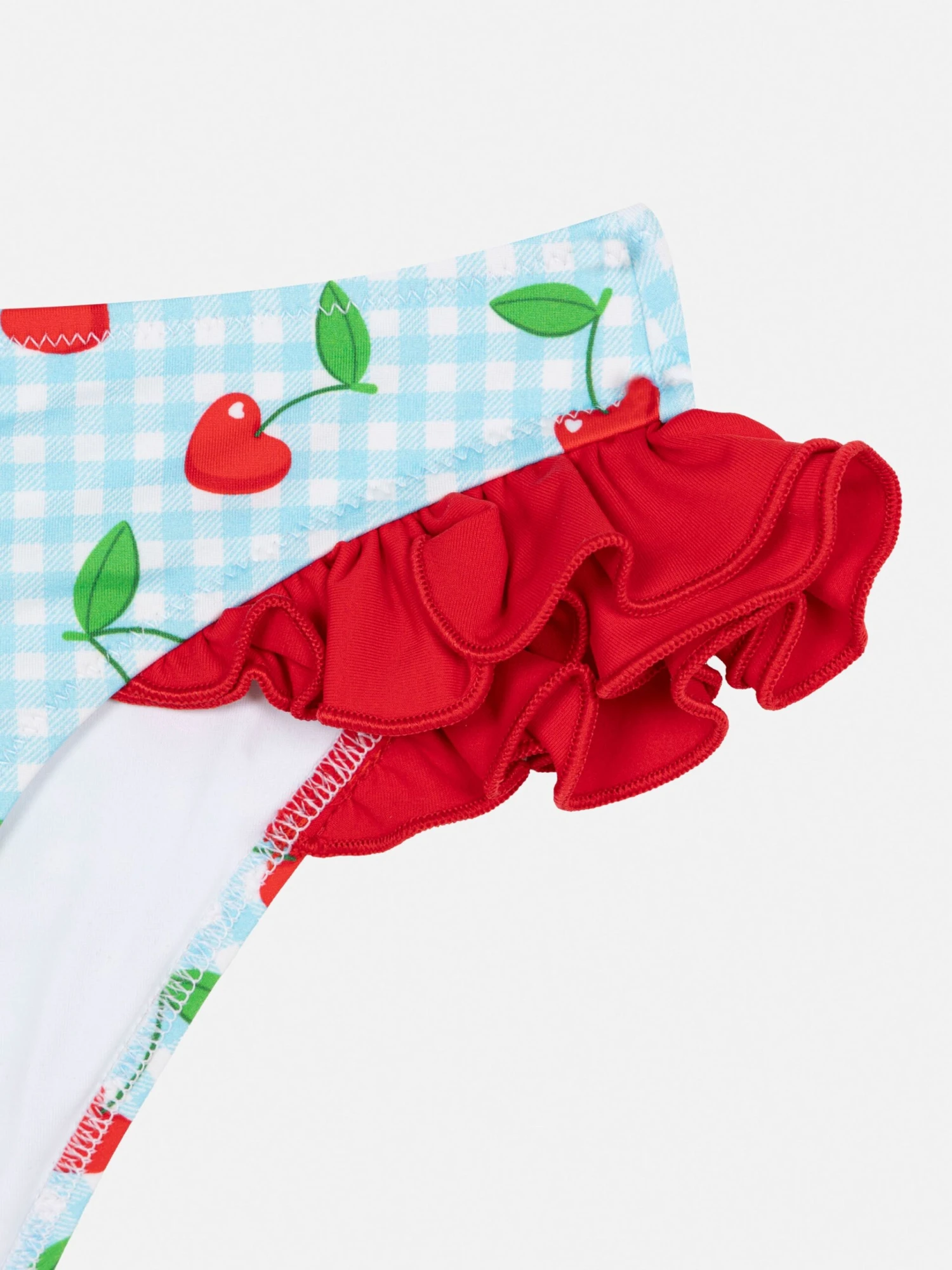 MC2 Saint Barth Kelly Ruffled Swim Briefs With Cherry And Gingham Print 5 MC2 Saint Barth Kelly Ruffled Swim Briefs With Cherry And Gingham Print - Image 3