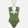 MC2 Saint Barth Military Green Cutout One Piece Swimsuit Kinsley 1 MC2 Saint Barth Military Green Cutout One Piece Swimsuit Kinsley -MC2 Saint Barth Store UID KNS000109485D WOMAN ONEPIECE GREEN 1