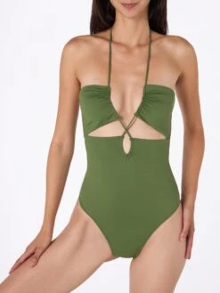 MC2 Saint Barth Military Green Cutout One Piece Swimsuit Kinsley 10 MC2 Saint Barth Military Green Cutout One Piece Swimsuit Kinsley -MC2 Saint Barth Store UID KNS000109485D WOMAN ONEPIECE GREEN 5
