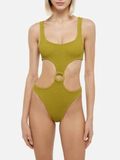 Alternative view of MC2 Saint Barth Laurel Crinkle Pistachio Cut-out One-piece Swimsuit