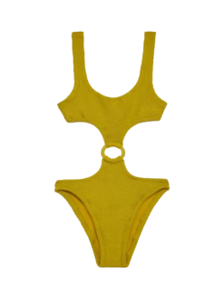 MC2 Saint Barth Laurel Crinkle Pistachio Cut-out One-piece Swimsuit