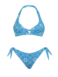 MC2 Saint Barth Bralette Bikini Leda Yali With Majolica Print