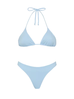 MC2 Saint Barth Leah Naomi Light Blue Bikini With Triangle Top And Cheeky Briefs
