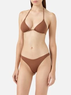 Alternative view of MC2 Saint Barth Triangle Bikini Leah Lido In Brown With Classic Swim Briefs