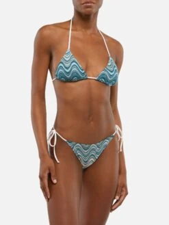 Alternative view of MC2 Saint Barth Marielle Raschel Classic Swim Briefs With Wave Pattern - Leah Raschel Wave Pattern Triangle Top