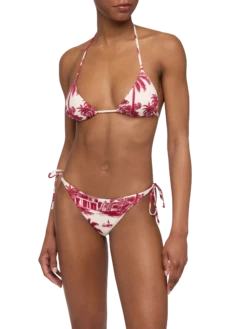 Alternative view of MC2 Saint Barth Classic Triangle Bikini Leah Virgo With Toile De Jouy Print| AI BY RICKDICK SPECIAL EDITION