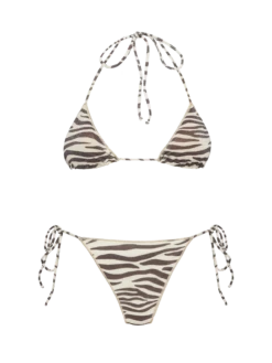 MC2 Saint Barth Lurex Classic Triangle Bikini Leah Marielle With Zebra Print