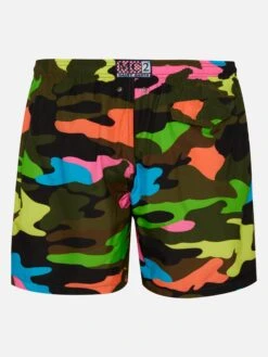 Alternative view of MC2 Saint Barth Man Light Fabric Swim Shorts With Fluo Camouflage Print