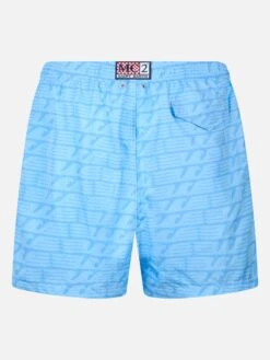 MC2 Saint Barth Lightweight Fabric Swim-shorts Lighting With Lazio Print | SS LAZIO SPECIAL EDITION -MC2 Saint Barth Store UID LIG000104846H MAN SWIMSHORT PADREINFIGLIO30PT 2