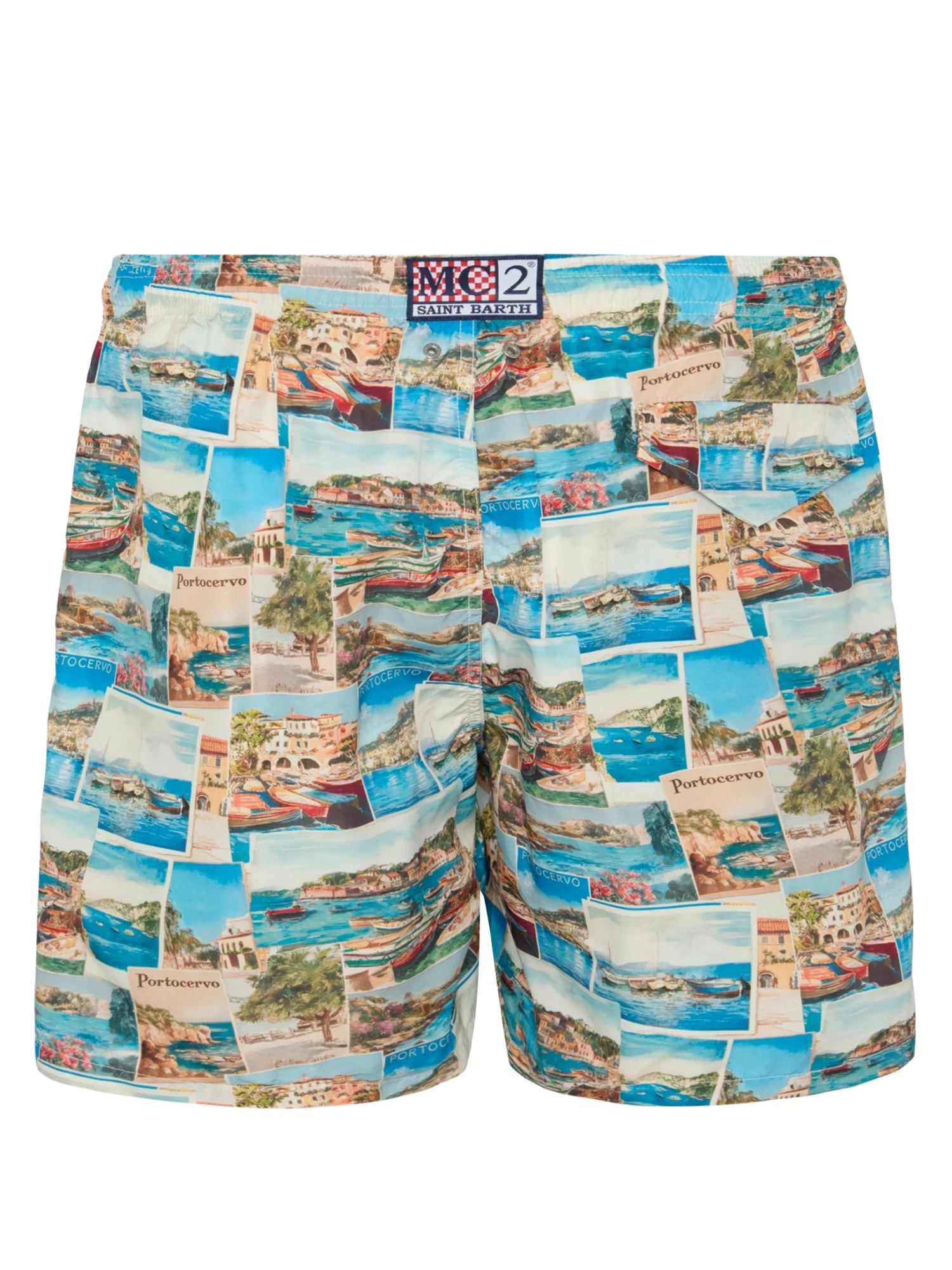 MC2 Saint Barth Lightweight Fabric Swim-shorts Lighting With Porto Cervo Postcards Print | AI CO-CREATED DESIGN BY RICKDICK - POWERED BY RED-EYE 4 MC2 Saint Barth Lightweight Fabric Swim-shorts Lighting With Porto Cervo Postcards Print | AI CO-CREATED DESIGN BY RICKDICK - POWERED BY RED-EYE - Image 2