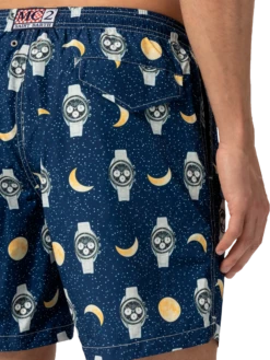 MC2 Saint Barth Lightweight Fabric Swim-shorts Lighting With Watches And Moon Print -MC2 Saint Barth Store UID LIG000105642H MAN SWIMSHORT BLUE 20250418133500 06