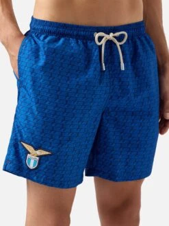 Alternative view of MC2 Saint Barth Lightweight Fabric Swim Shorts Lighting With Lazio Eagles Print | SS LAZIO SPECIAL EDITION