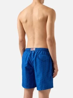 MC2 Saint Barth Lightweight Fabric Swim Shorts Lighting With Lazio Eagles Print | SS LAZIO SPECIAL EDITION -MC2 Saint Barth Store UID LIG000107309H MAN SWIMSHORT BLUE MC2 SSLAZIO 3