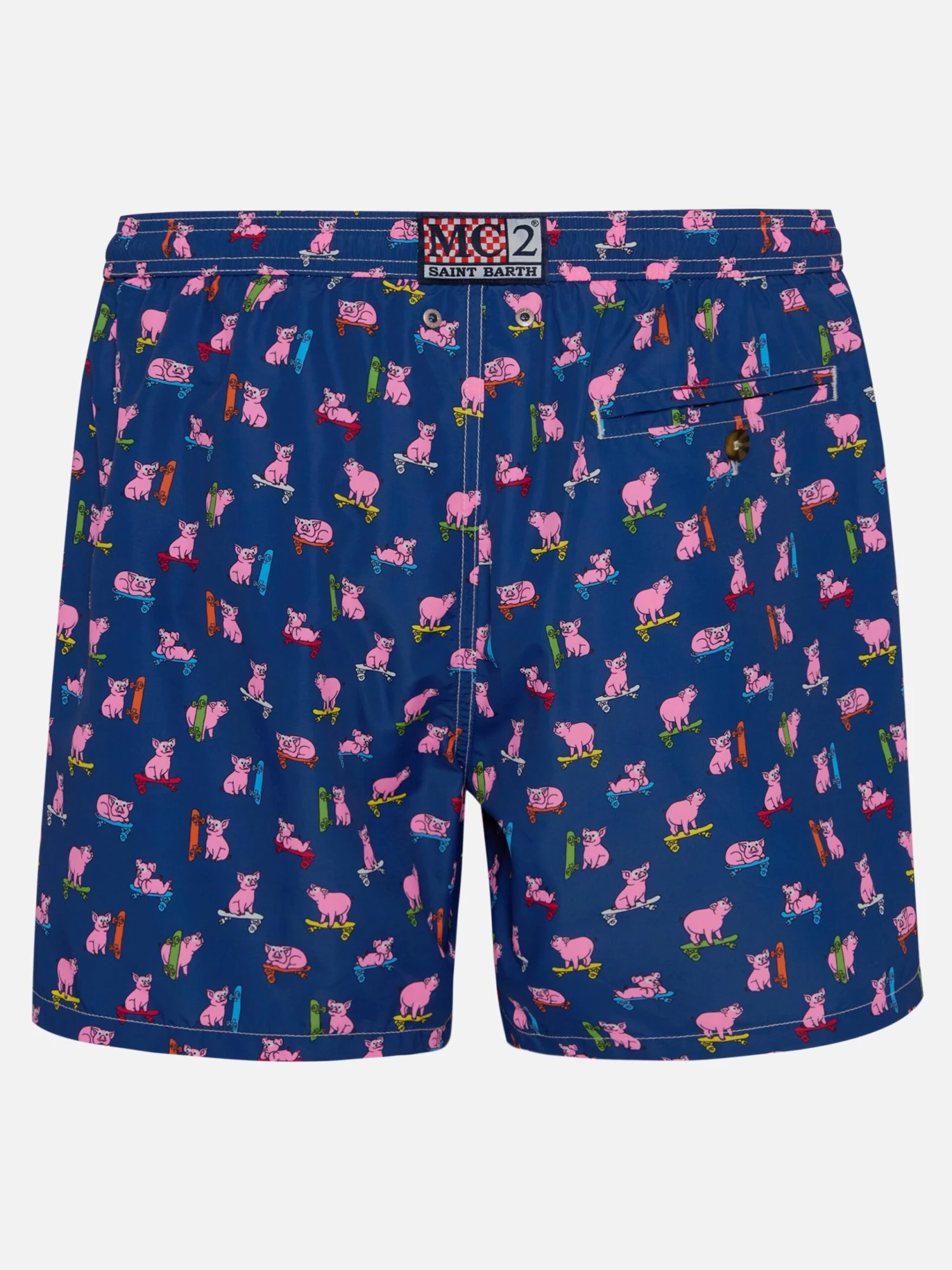 MC2 Saint Barth Man Light Fabric Swim Shorts With Skater Pigs Print 4 MC2 Saint Barth Man Light Fabric Swim Shorts With Skater Pigs Print - Image 2