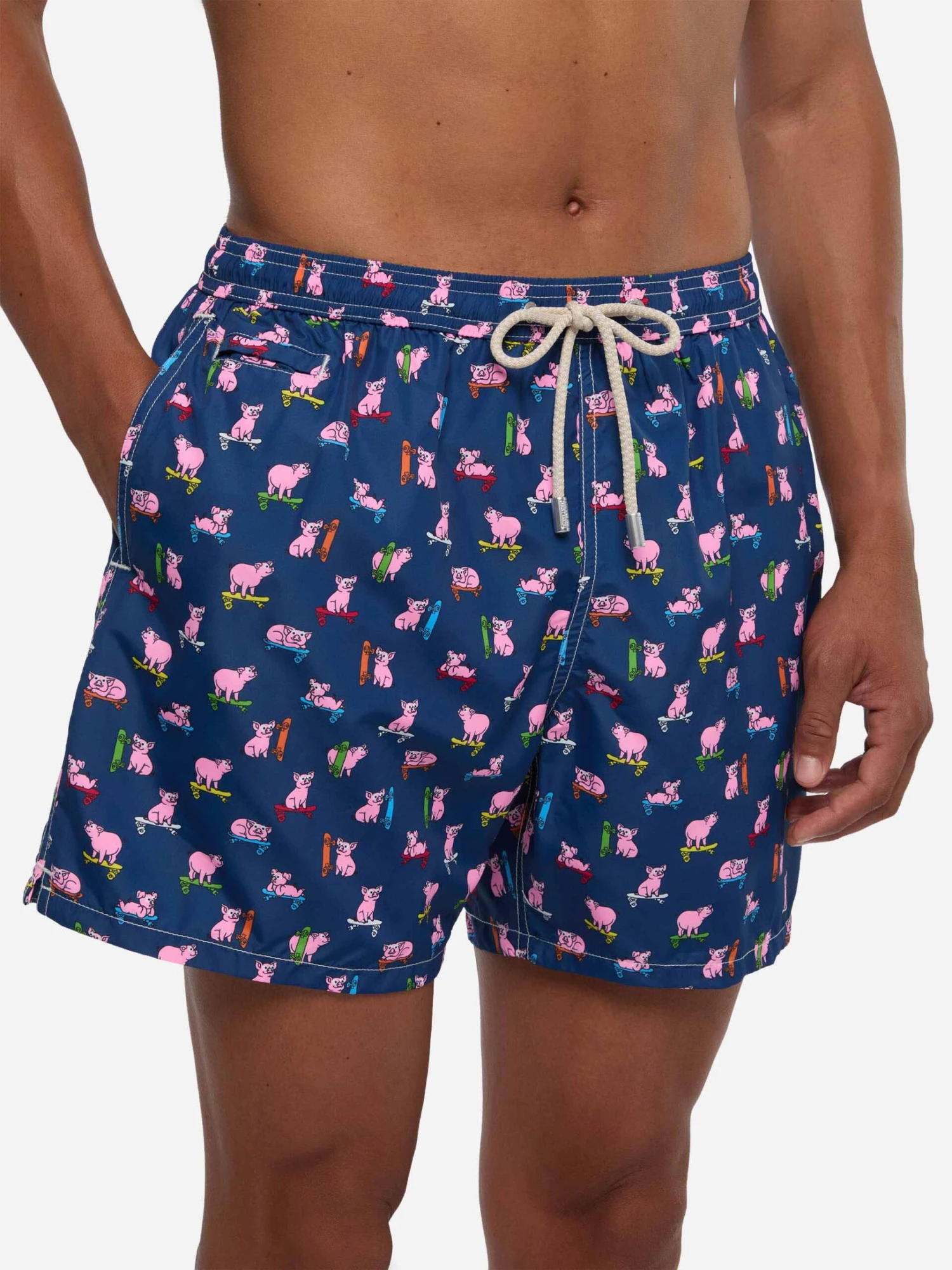 MC2 Saint Barth Man Light Fabric Swim Shorts With Skater Pigs Print 6 MC2 Saint Barth Man Light Fabric Swim Shorts With Skater Pigs Print - Image 4