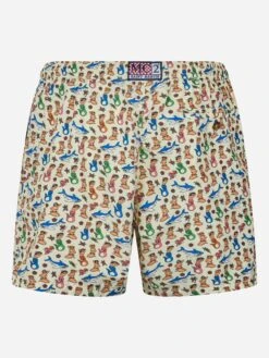 Alternative view of MC2 Saint Barth Man Lightweight Fabric Swim-shorts Lighting Micro Fantasy With Mermaid Print