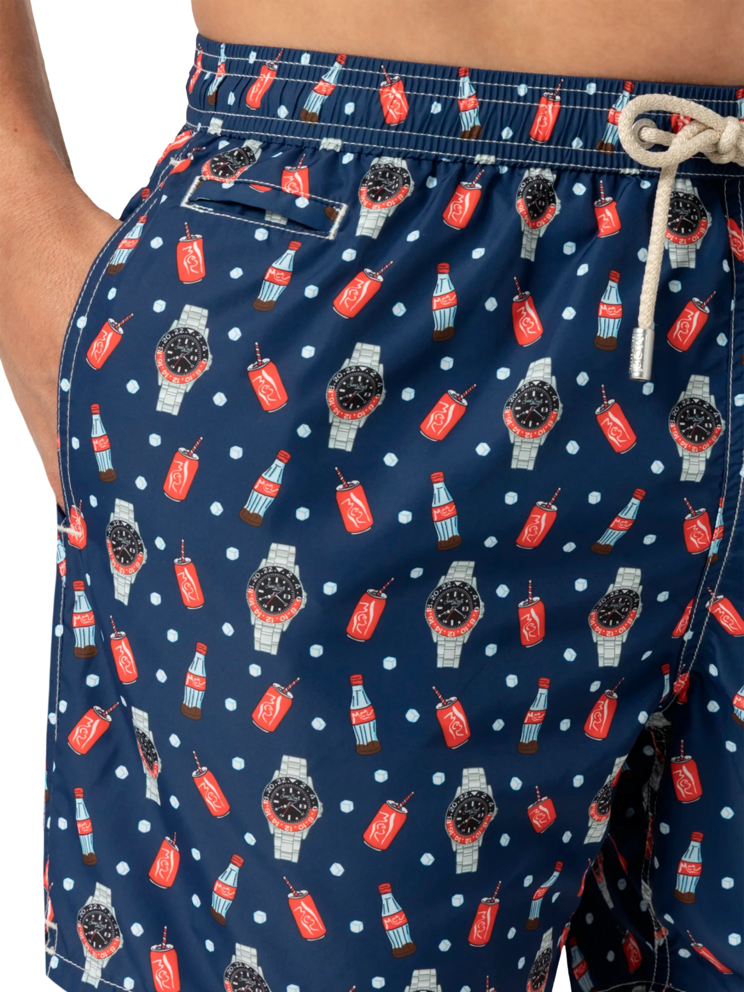MC2 Saint Barth Lightweight Fabric Swim Shorts Lighting With Watch Print 7 MC2 Saint Barth Lightweight Fabric Swim Shorts Lighting With Watch Print - Image 5