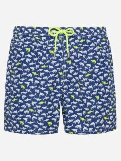MC2 Saint Barth Lightweight Fabric Swim Shorts Lighting With Shark Print