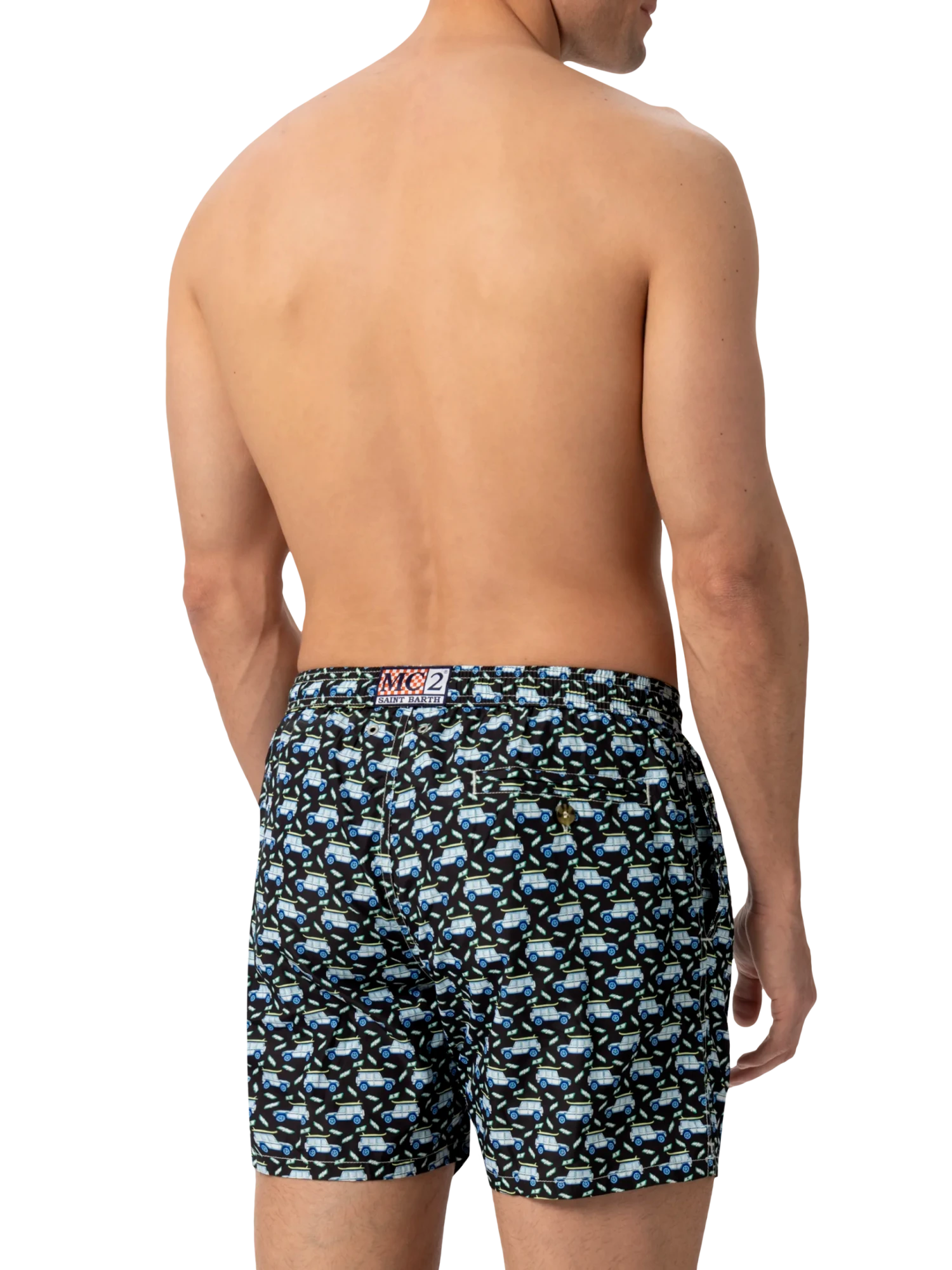 MC2 Saint Barth Lightweight Fabric Swim Shorts Lighting With Off-road Car Print 6 MC2 Saint Barth Lightweight Fabric Swim Shorts Lighting With Off-road Car Print - Image 4